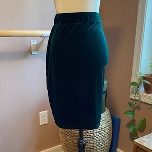 Agnes & Dora Green Velvet Pencil Skirt S